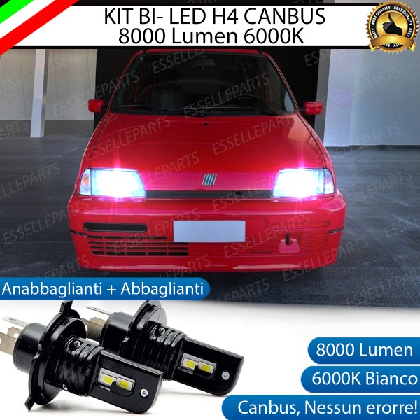 Kit Full LED H4 8000 Lumen 6000K Bianco per FIAT CINQUECENTO