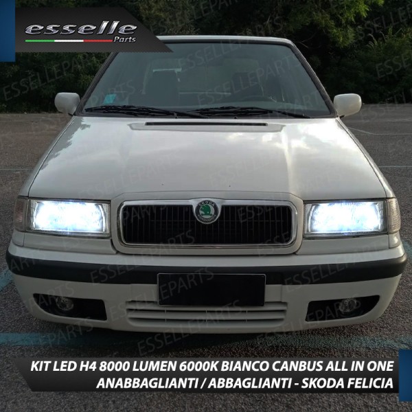 Kit Full LED H4 8000 Lumen 6000K Bianco per SKODA FELICIA