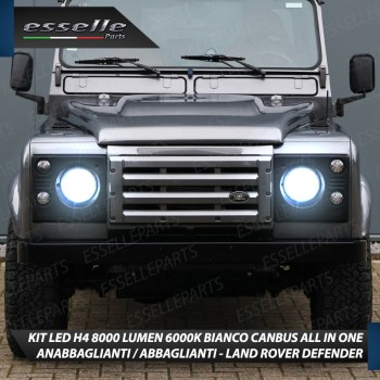 Kit Full LED H4 8000 Lumen 6000K Bianco per LAND ROVER DEFENDER