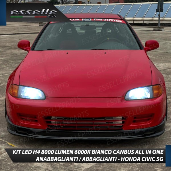 Kit Full LED H4 8000 Lumen 6000K Bianco per HONDA CIVIC 5G