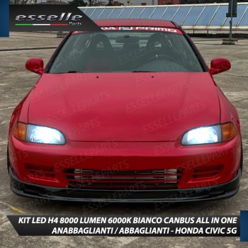 Kit Full LED H4 8000 Lumen 6000K Bianco per HONDA CIVIC 5G Kit Full LED H4 8000 Lumen 6000K Bianco per HONDA CIVIC 5G