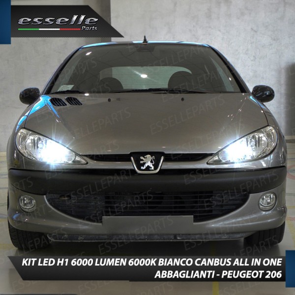 Kit Full LED coppia H1 - ULTRA COMPATTA - 6000 LUMEN abbaglianti per PEUGEOT 206 DAL 10/2006