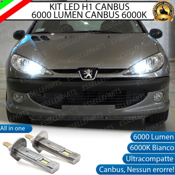 Kit Full LED coppia H1 - ULTRA COMPATTA - 6000 LUMEN abbaglianti per PEUGEOT 206 DAL 10/2006