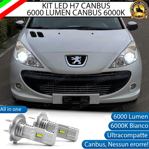 Kit Full LED Coppia H7 Ultra Compatta 6000 Lumen Anabbaglianti Per PEUGEOT 206+