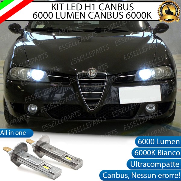 Kit Full LED coppia H1 - ULTRA COMPATTA - 6000 LUMEN abbaglianti per Alfa Romeo 156 Restyling