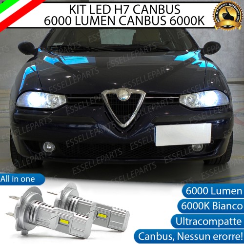 Kit Full LED Coppia H7 Ultra Compatta 6000 Lumen Anabbaglianti Per Alfa Romeo 156
