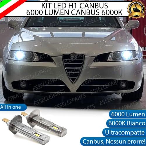 Kit Full LED coppia H1 - ULTRA COMPATTA - 6000 LUMEN abbaglianti per Alfa Romeo 166 Restyling