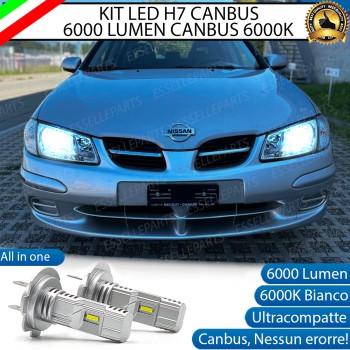 Kit Full LED Coppia H7 Ultra Compatta 6000 Lumen Anabbaglianti Per NISSAN ALMERA MK2 FINO AL 2002