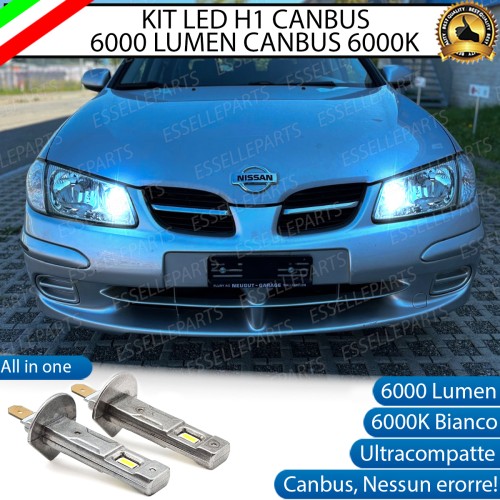 Kit Full LED coppia H1 - ULTRA COMPATTA - 6000 LUMEN abbaglianti per NISSAN ALMERA MK2 FINO AL 2002
