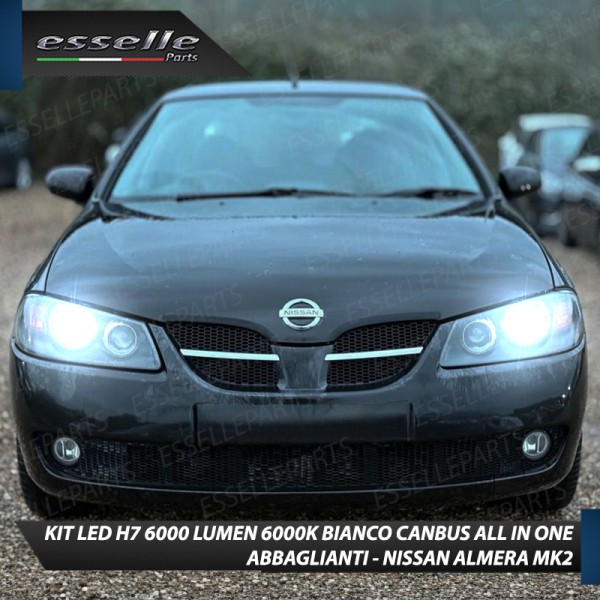 Kit Full LED coppia H7 6000 LUMEN Abbaglianti Specifici per NISSAN ALMERA MK2 DAL 08-2002