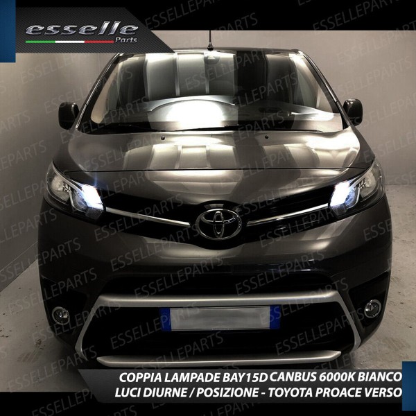 Coppia Luci Posizione Diurne DRL 15 LED BAY15D TOYOTA PROACE VERSO