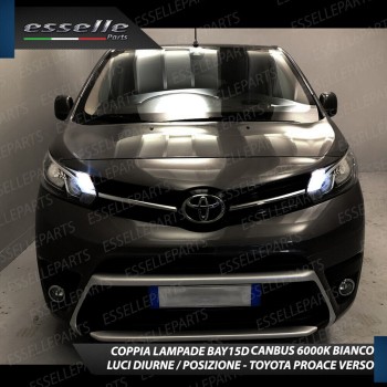 Coppia Luci Posizione Diurne DRL 15 LED BAY15D TOYOTA PROACE VERSO