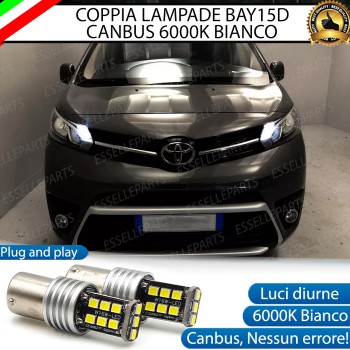 Coppia Luci Posizione Diurne DRL 15 LED BAY15D TOYOTA PROACE VERSO