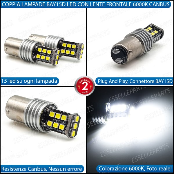 Coppia Luci Posizione Diurne DRL 15 LED BAY15D TOYOTA PROACE VERSO