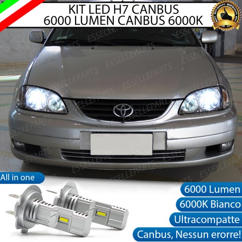 Kit Full LED Coppia H7 Ultra Compatta 6000 Lumen Anabbaglianti Per TOYOTA AVENSIS MK1
