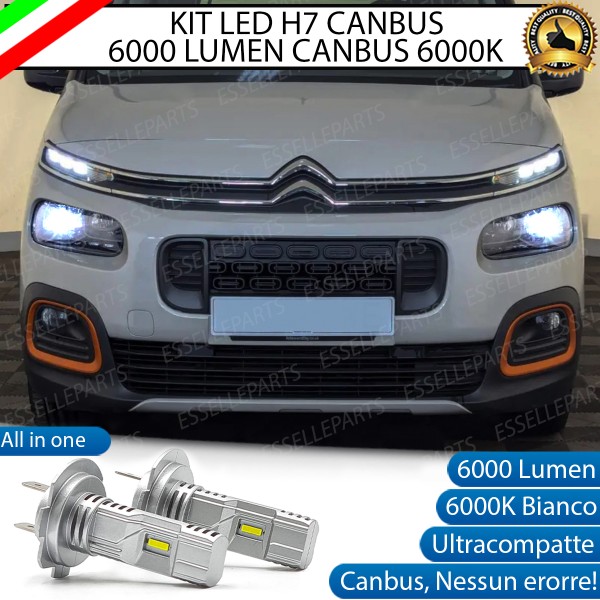 Kit Full LED Coppia H7 Ultra Compatta 6000 Lumen Anabbaglianti Per CITROEN BERLINGO MK3