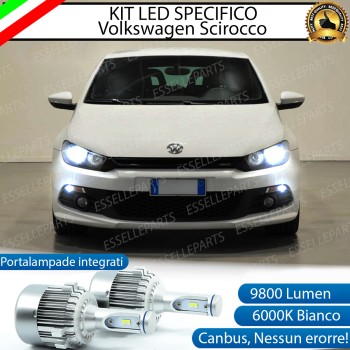 Kit Full LED H7 9800 Lumen 6000K bianco Anabbaglianti VW Scirocco pre-restyling