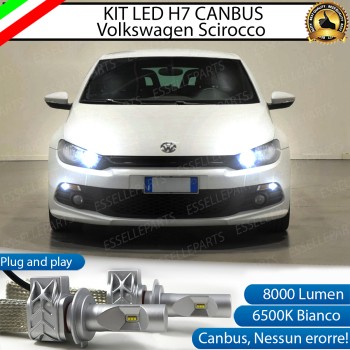 Kit Full LED H7 8000 Lumen 6000K bianco Abbaglianti VW Scirocco Pre-Restyling