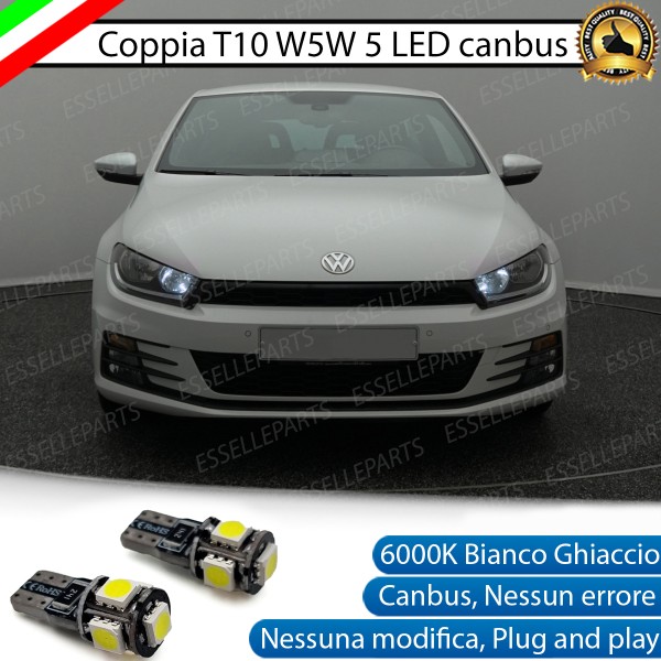 Coppia luci di posizione T10 W5W 5 LED canbus 6000K Volkswagen Scirocco Restyling