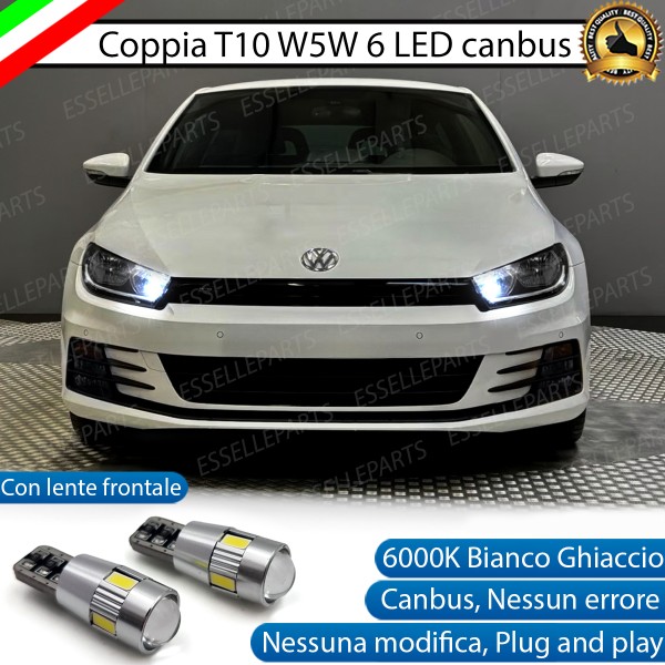 Coppia luci di posizione T10 W5W 6 LED canbus 6000K Volkswagen Scirocco Restyling