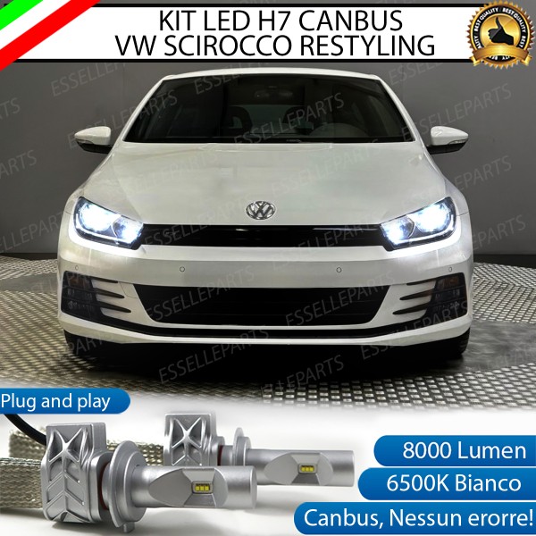 Kit Full LED H7 8000 Lumen 6000K bianco Anabbaglianti VW SCIROCCO