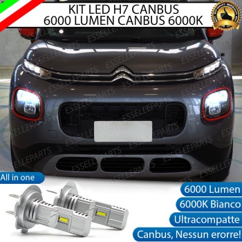 Kit Full LED Coppia H7 Ultra Compatta 6000 Lumen Anabbaglianti Per CITROEN C3 AIRCROSS