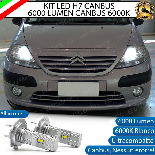 Kit Full LED Coppia H7 Ultra Compatta 6000 Lumen CITROEN C3 MK1