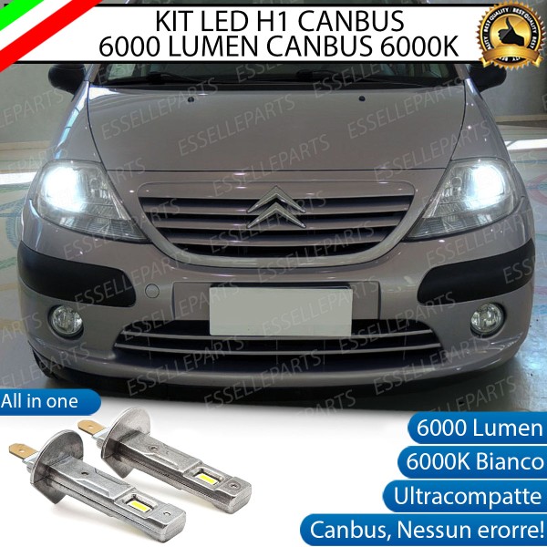 Kit Full LED coppia H1 6000 LUMEN abbaglianti CITROEN C3 MK1