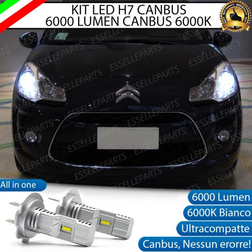Kit Full LED Coppia H7 Ultra Compatta 6000 Lumen Anabbaglianti Per CITROEN C3 MK2