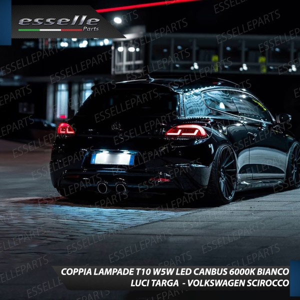 Luci Targa T10 9 LED per VW Scirocco 6000K Bianco Canbus