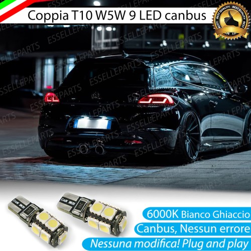 Luci Targa T10 9 LED per VW Scirocco 6000K Bianco Canbus
