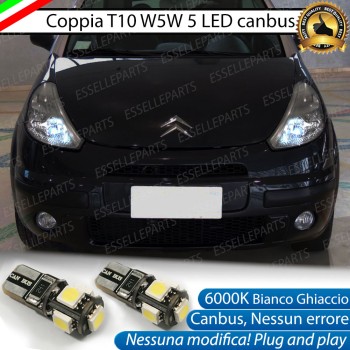 Luci posizione T10 W5W 5 LED Canbus Citroen C3 Pluriel