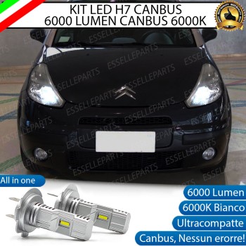 Kit Full LED Coppia H7 Ultra Compatta 6000 Lumen Anabbaglianti Per CITROEN C3 PLURIEL
