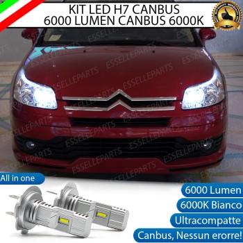 Kit Full LED Coppia H7 Ultra Compatta 6000 Lumen Anabbaglianti Per CITROEN C4