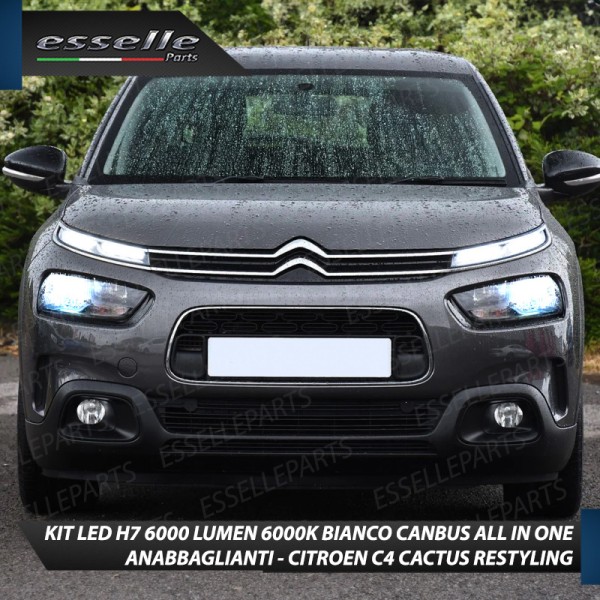 Kit Full LED Coppia H7 Ultra Compatta 6000 Lumen Anabbaglianti Per CITROEN C4 CACTUS RESTYLING