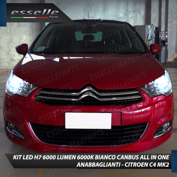 Kit Full LED Coppia H7 Ultra Compatta 6000 Lumen Anabbaglianti Per CITROEN C4 MK2