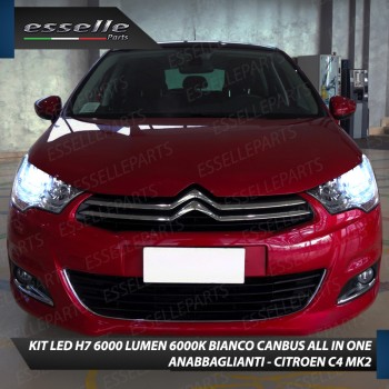 Kit Full LED Coppia H7 Ultra Compatta 6000 Lumen Anabbaglianti Per CITROEN C4 MK2