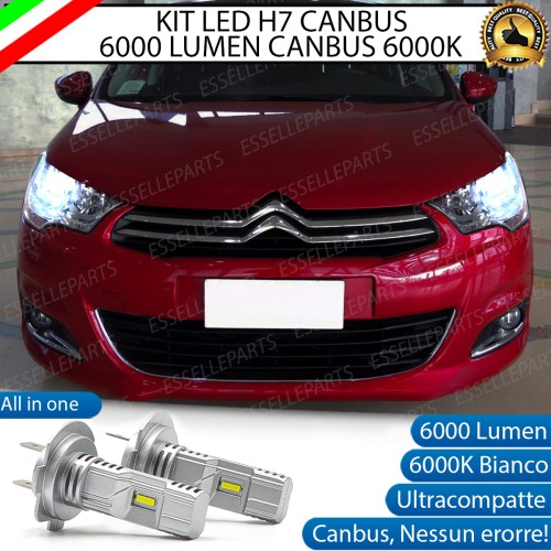Kit Full LED Coppia H7 Ultra Compatta 6000 Lumen Anabbaglianti Per CITROEN C4 MK2