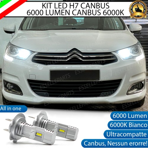 Kit Full LED coppia H7 6000 LUMEN Abbaglianti Specifici per CITROEN C4 MK2 RESTYLING