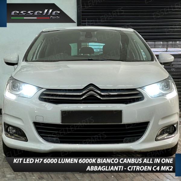 Kit Full LED coppia H7 6000 LUMEN Abbaglianti Specifici per CITROEN C4 MK2 RESTYLING