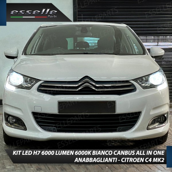 Kit Full LED Coppia H7 Ultra Compatta 6000 Lumen Anabbaglianti Per CITROEN C4 MK2 RESTYLING