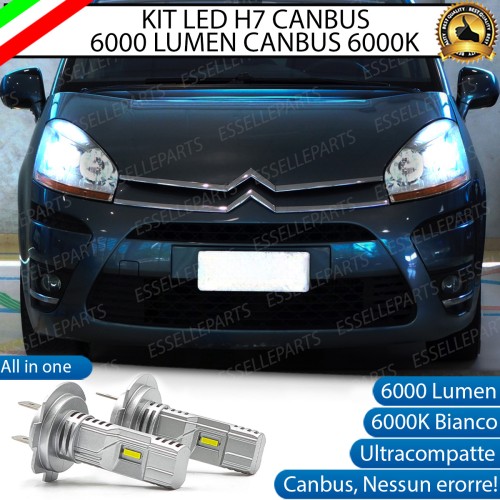 Kit Full LED Coppia H7 Ultra Compatta 6000 Lumen Anabbaglianti Per CITROEN C4 PICASSO