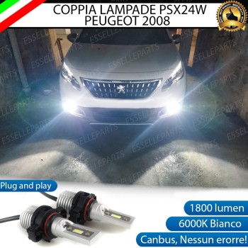 Led Canbus PSX24W Luce Bianca No Error fendinebbia PEUGEOT 2008
