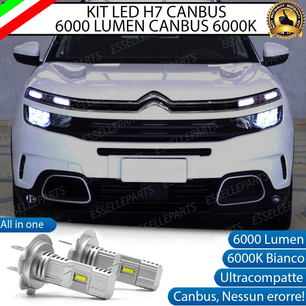 Kit Full LED Coppia H7 Ultra Compatta 6000 Lumen Anabbaglianti Per CITROEN C5 AIRCROSS