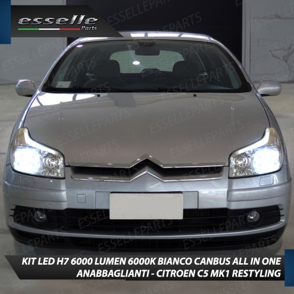 Kit Full LED Coppia H7 Ultra Compatta 6000 Lumen Anabbaglianti Per CITROEN C5 MK1 RESTYLING