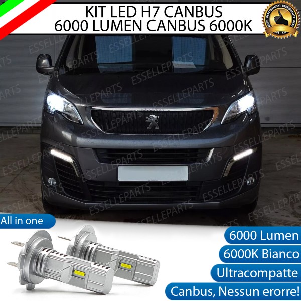 Kit Full LED coppia H7 - ULTRA COMPATTA - 6000 LUMEN Anabbaglianti Peugeot Traveller