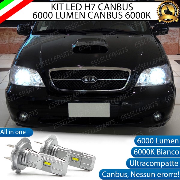 Kit Full LED Coppia H7 Ultra Compatta 6000 Lumen Anabbaglianti Per KIA CARNIVAL MK1