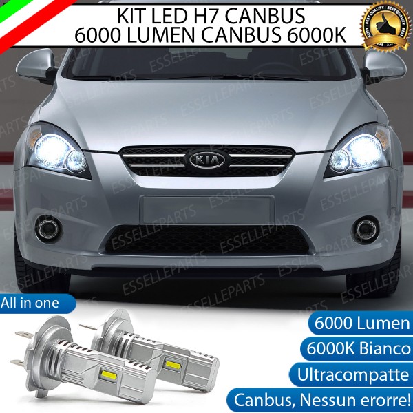 Kit Full LED Coppia H7 Ultra Compatta 6000 Lumen Anabbaglianti Per KIA CEED PRO CEED MK1