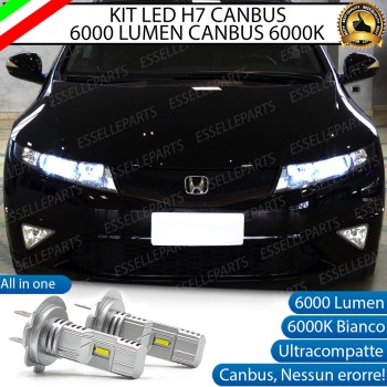Kit Full LED Coppia H7 Ultra Compatta 6000 Lumen Anabbaglianti Per HONDA CIVIC 8G Kit Full LED Coppia H7 Ultra Compatta 6000 Lumen Anabbaglianti Per HONDA CIVIC 8G