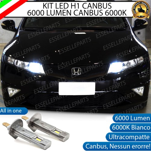 Kit Full LED coppia H1 - ULTRA COMPATTA - 6000 LUMEN abbaglianti per HONDA CIVIC 8G